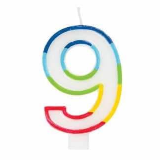 Casey 7cm Multicolor Numerical Birthday Candle Nr.9 Retail