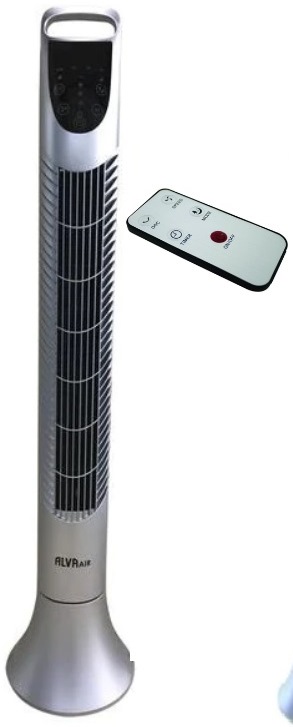 ALVA AIR 92CM PLASTIC TOWER FAN - SILVER