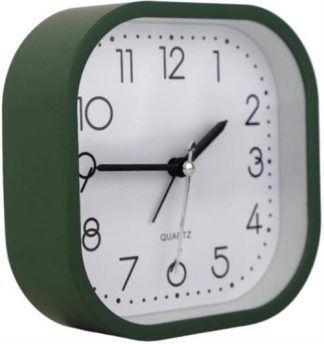 Casey Bedside Square Alarm Clock 12cm Green