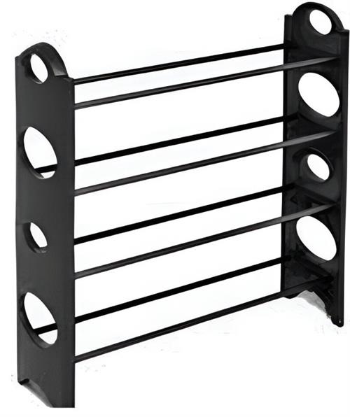 Casey 4 Tier 12 Pair Shoe Rack Black