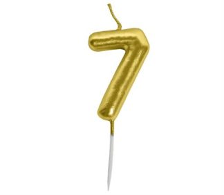 Casey 10cm Gold Numerical Birthday Candle Nr.7 Retail