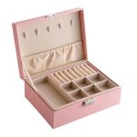 CASEY PINK LEATHER JEWELLERY STORAGE BOX