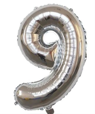 Casey 102cm Silver Balloon Number.9 Retail Packaging No