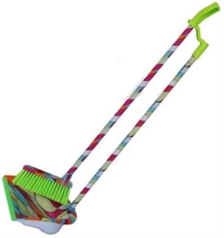 Totally Long Dust Pan Broom Set Rainbow Design Retail Box