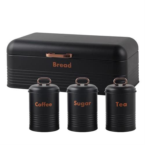 Totally 4pc BreadBin Combo Colour Black & Rose