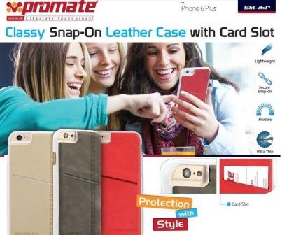 Promate Slit-i6P Classy Snap-On leather