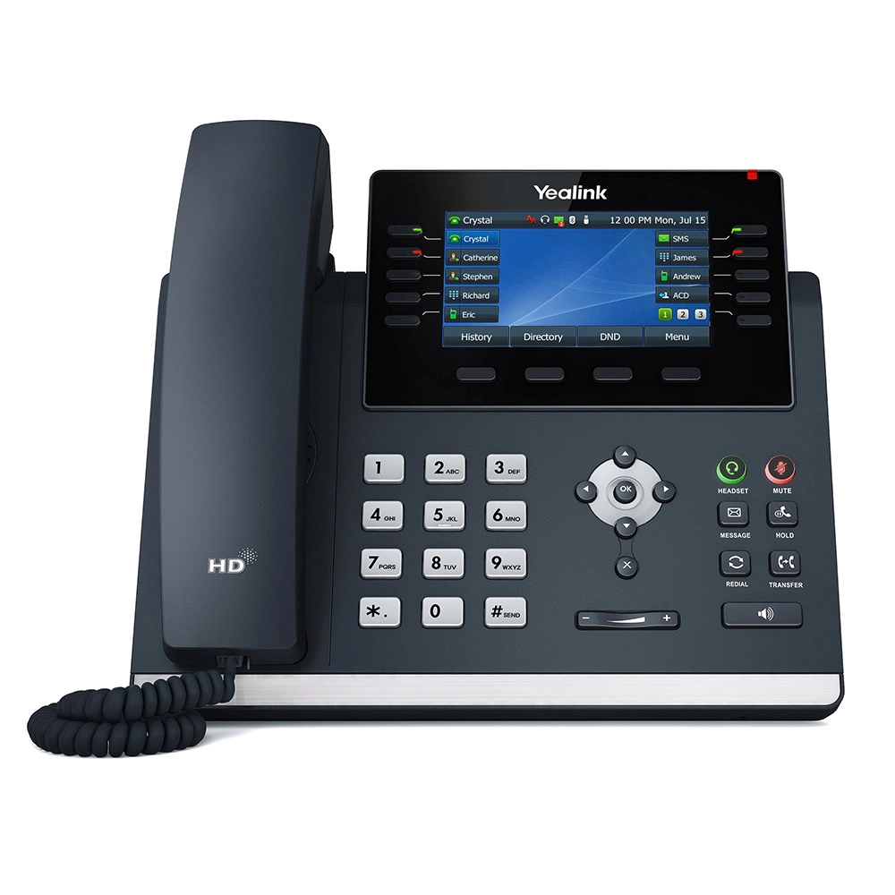 Yealink SIP-T46U Gigabit IP Phone with Dual USB Ports and 4.3" colour LCD Display, excludes PSU