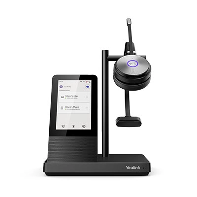 Yealink WH66 DECT Wireless On-Ear Mono Headset with Touch Screen Base Station, MS Teams Certified