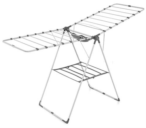 Totally Foldable Clothes Dryer Large Silver With Black